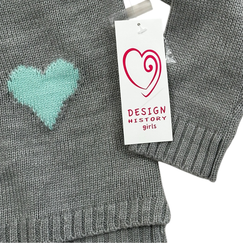 Design History NWT Heart Knit Sweater Girls 4 - Picture 3 of 7